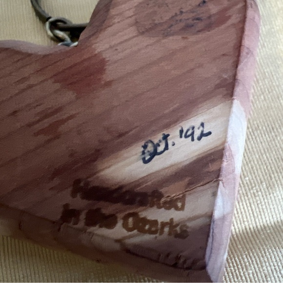 Vintage Mammoth Spring State Park Wooden Heart Keychain Handcrafted For Ozarks - Picture 8 of 10